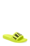 Amiri Logo-embossed Rubber Slides In Volt Black