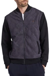 PINOPORTE ARAGON VELVET QUILTED BOMBER SWEATSHIRT