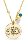 LILY NILY KIDS' BORN TO BE AWESOME PENDANT NECKLACE