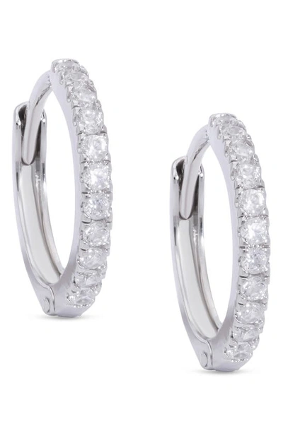 Lily Nily Kids' Pavé Cubic Zirconia Hoop Earrings In White