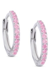 Lily Nily Kids' Pavé Cubic Zirconia Hoop Earrings In Pink