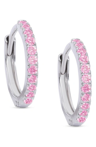 Lily Nily Kids' Pavé Cubic Zirconia Hoop Earrings In Pink