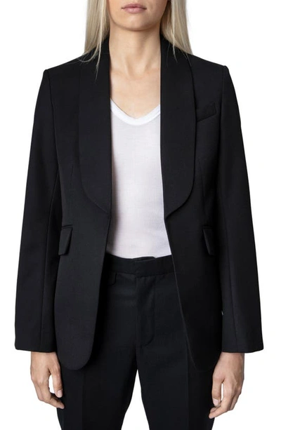 Zadig & Voltaire Shawl Collar Jacket In Noir