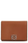 Loewe Leather Trifold Wallet In Tan