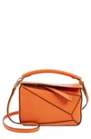 Loewe Mini Puzzle Calfskin Leather Bag In Orange