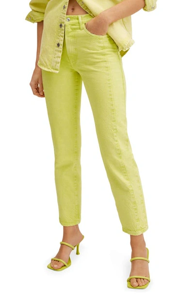 Mango Women's Color Straight Jeans In Lime