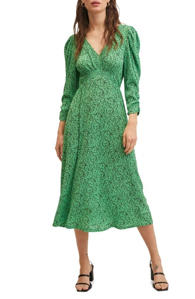 mango floral dress green Vesna Dress M main image 0