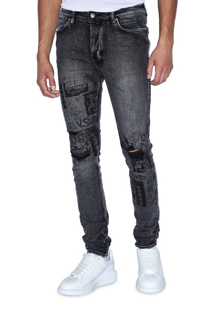 Ksubi World Tour Van Winkle Mash Up Skinny Jeans In Black