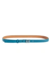 Loewe Anagram Buckle Leather Belt In Lagoon Blue/ Palladium 2798