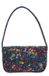 Staud Tommy Beaded Floral Shoulder Bag In Multicolour