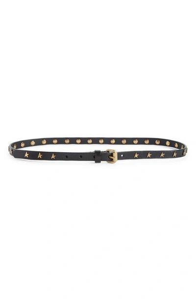 Golden Goose Molly Star Stud Leather Belt In Black