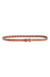 Golden Goose Molly Star Studded Leather Skinny Belt In Cuoio