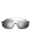 Under Armour Halftime 99mm Shield Sport Sunglasses In Grey / Silver Oleophob