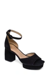 Bernardo Raleigh Suede Ankle-strap Platform Sandals In Black
