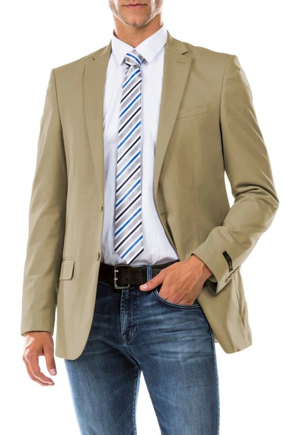 Zegarie Solid Notch Collar Long Sleeve Jacket In Tan