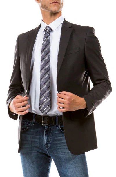 Zegarie Darcon Single Blazer Jacket In Dark Grey