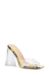 New York And Company Heather Snake Embossed Lucite Heel Sandal In Multi Color