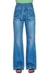 Noend Bella Fashion Seamed Pocket Wide Leg Jeans In Bend