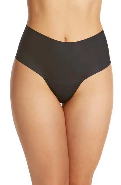 Hanky Panky Breathe Natural High Rise Thong In Black