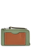 Loewe Leather Multicolour Coin Card Holder In Rosemary Tan