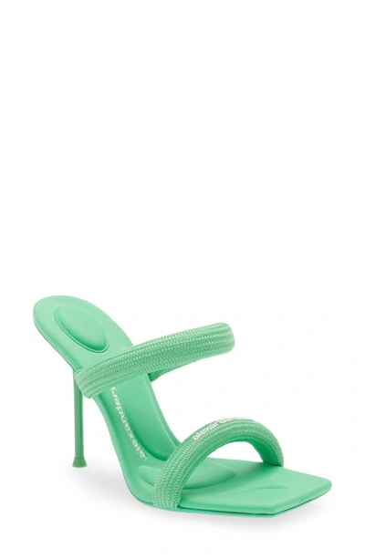 Alexander Wang Julie Padded Nylon Heeled Sandals In Verde