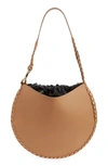 Chloé Mate Large Woven Leather Drawstring Hobo Bag In Beige