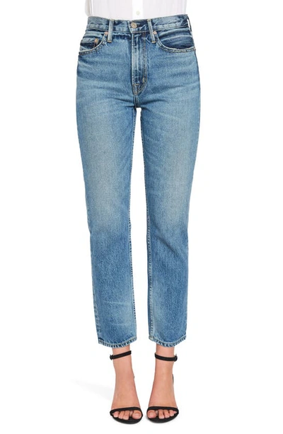 Noend Claude High Waist Ankle Straight Leg Jeans In Blue