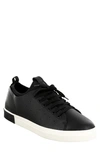Strauss And Ramm Leather Sneaker In Black Tumble