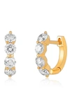 Ef Collection Jumbo Diamond Mini Huggie Hoop Earrings In 14k Yellow Gold