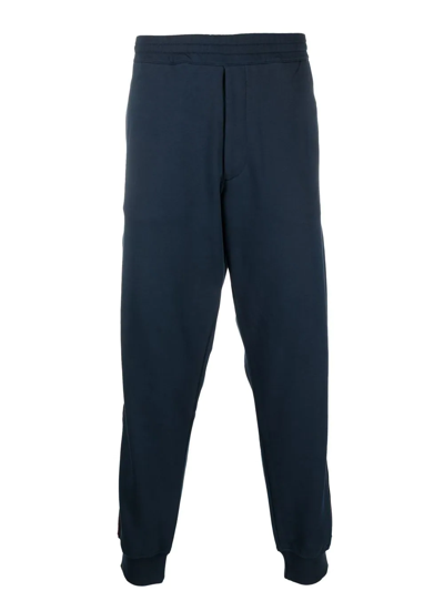 Alexander Mcqueen Track-pants With Side Logo Stripes In Blue