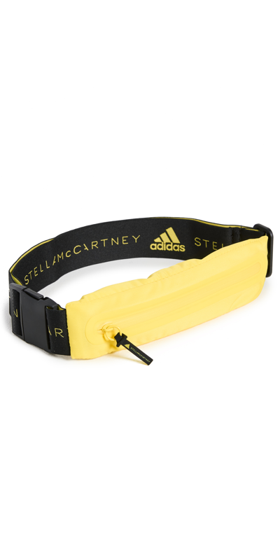 Adidas By Stella Mccartney Logo Print Run Belt In Yellow