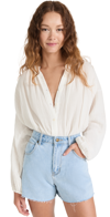 9seed Poet's Beach Blouse White In White