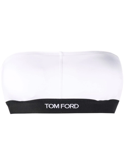 Tom Ford Two-tone Bandeau Bra In White