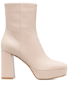 Gianvito Rossi Daisen Vitello 95 Blush Leather Ankle Boots In Neutrals
