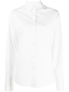 Monse Belted Back Stretch Cotton Button-up Shirt In White