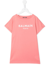 Balmain Logo-print Cotton T-shirt In Pink