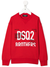 Dsquared2 Logo-print Crew-neck Sweatshirt In Red