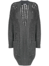 Brunello Cucinelli Open-knit Sequin-embellished Cardi-coat In Grey