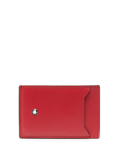 Montblanc Compact Leather Wallet In Red