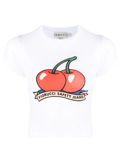 Fiorucci Cherry-motif Cotton T-shirt In White