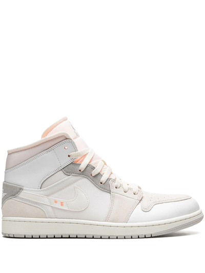 Jordan Air  1 Mid Se Craft Sneakers In Beige/white