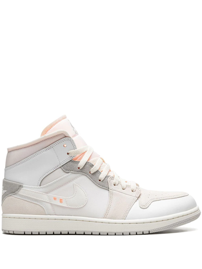 Jordan Air  1 Mid Se Craft Trainers In Beige/white