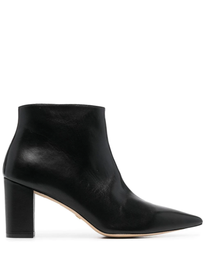 Stuart Weitzman 75mm Block Heel Ankle Boots In Black