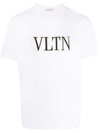 Valentino Vltn Embroidery White T-shirt In White/ Black