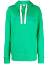 JW ANDERSON EMBROIDERED LOGO GREEN HOODIE