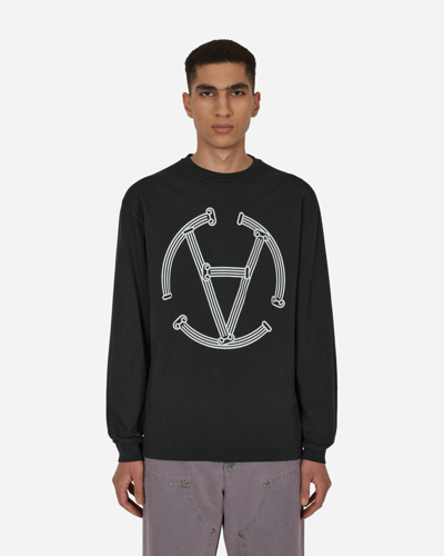 Aries Slam Jam Exclusive Column Circle Longsleeve T-shirt In Black