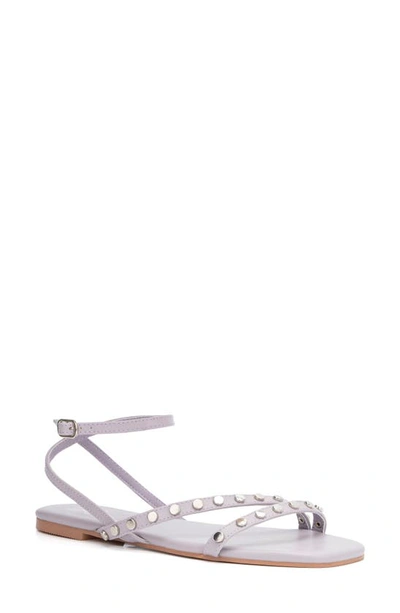 New York And Company Farra Studded Ankle Strap Sandal In Lavender