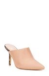 New York And Company Carlette Snake Embossed Heeled Mule In Nude