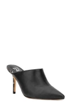 New York And Company Carlette Snake Embossed Heeled Mule In Black