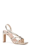New York And Company Albina Asymmetrical Heeed Sandal In Gold